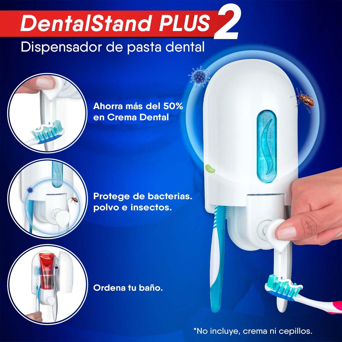 Dispensador de crema dental 2 cepillos (Incluye envío)